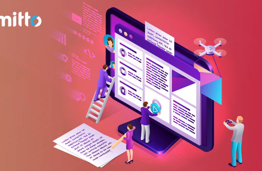 Isometric illustration with people interacting with big monitor