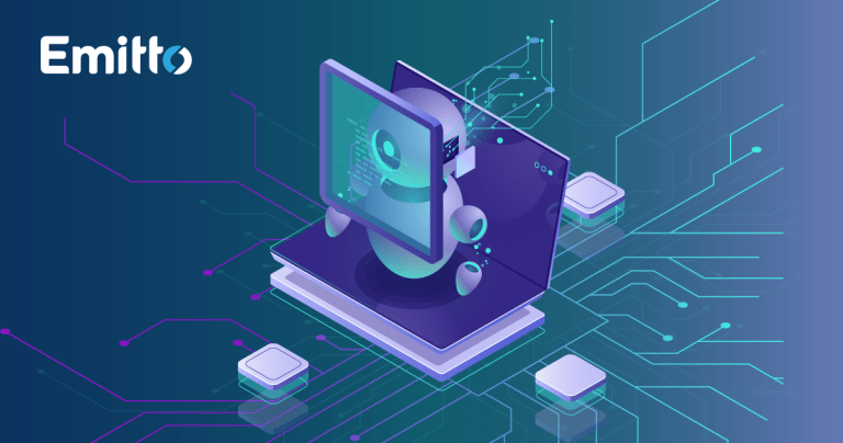 Isometric illustration of an android looking at screen