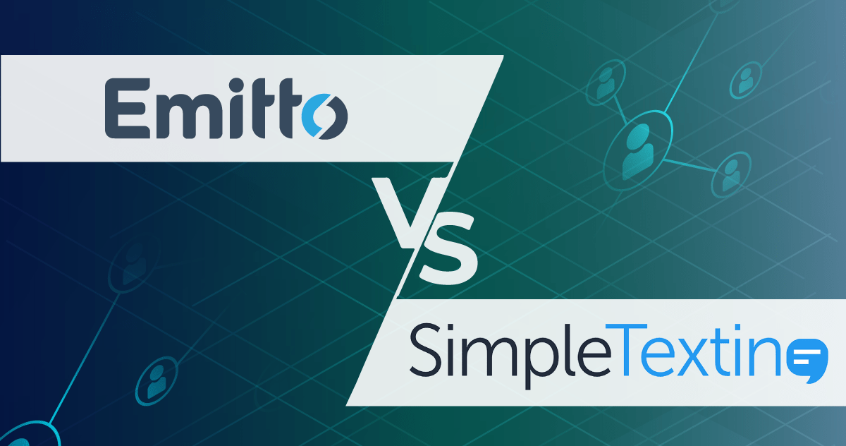 simpletexting vs emitto features pricing & benefits overview